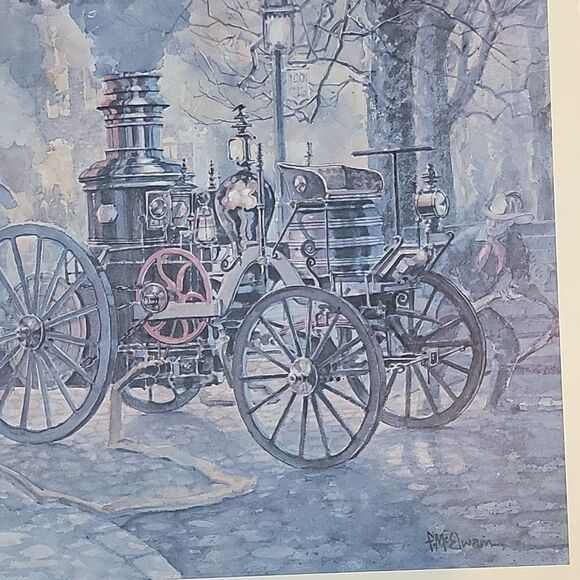 F. McElwain fire engine print vintage 11"X14" - Picture 3 of 8